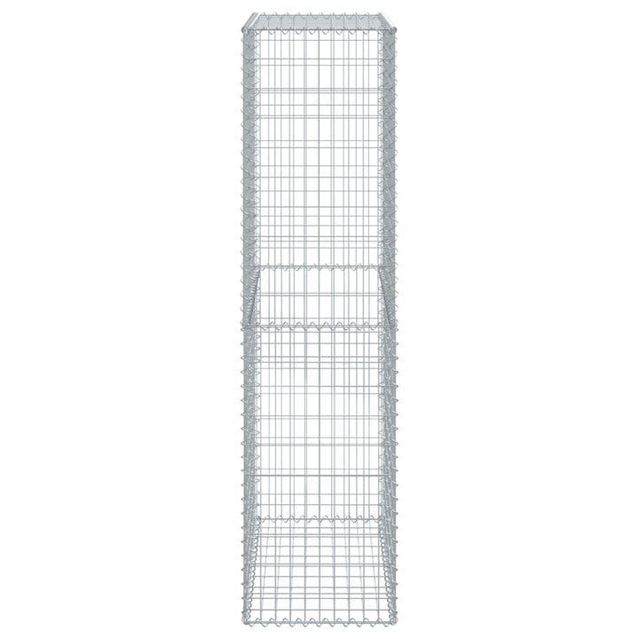 gabionkurv med cover 100x50x200 cm galvaniseret jern