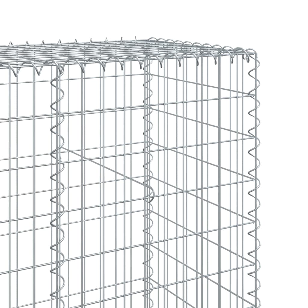 gabionkurv med cover 100x50x200 cm galvaniseret jern