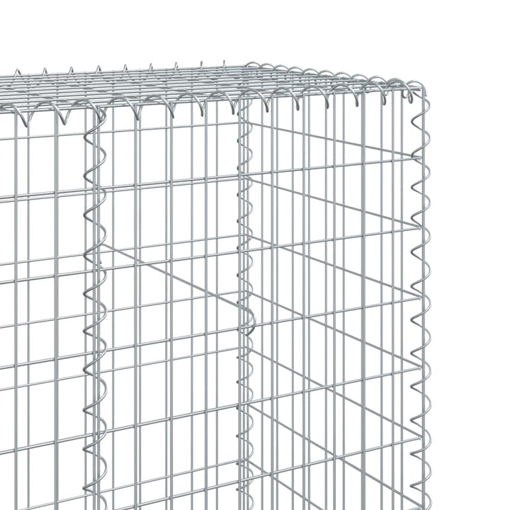 gabionkurv med cover 100x50x200 cm galvaniseret jern
