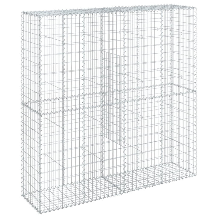 gabionkurv med cover 200x50x200 cm galvaniseret jern