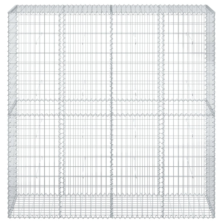 gabionkurv med cover 200x50x200 cm galvaniseret jern