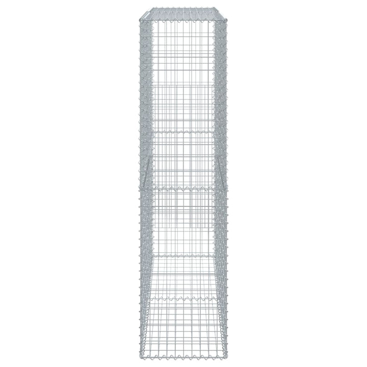 gabionkurv med cover 200x50x200 cm galvaniseret jern