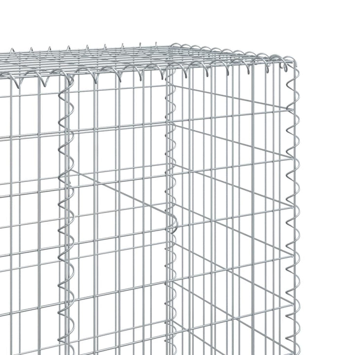 gabionkurv med cover 200x50x200 cm galvaniseret jern