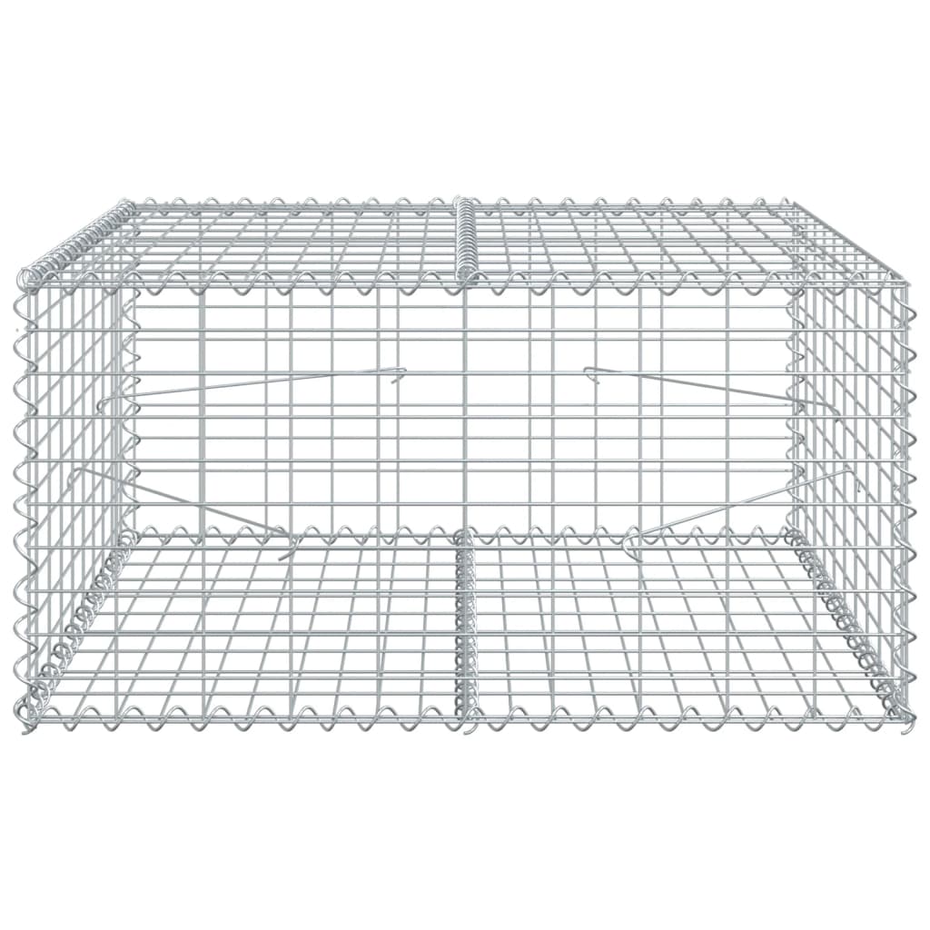gabionkurv med cover 100x100x50 cm galvaniseret jern