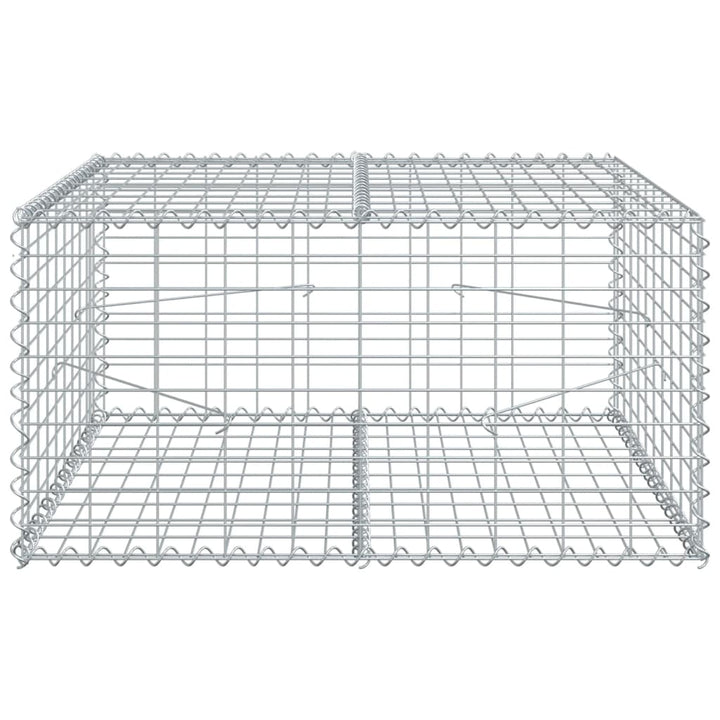 gabionkurv med cover 100x100x50 cm galvaniseret jern