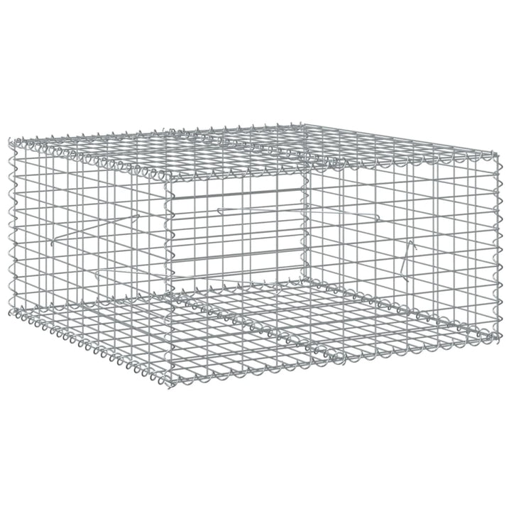gabionkurv med cover 100x100x50 cm galvaniseret jern