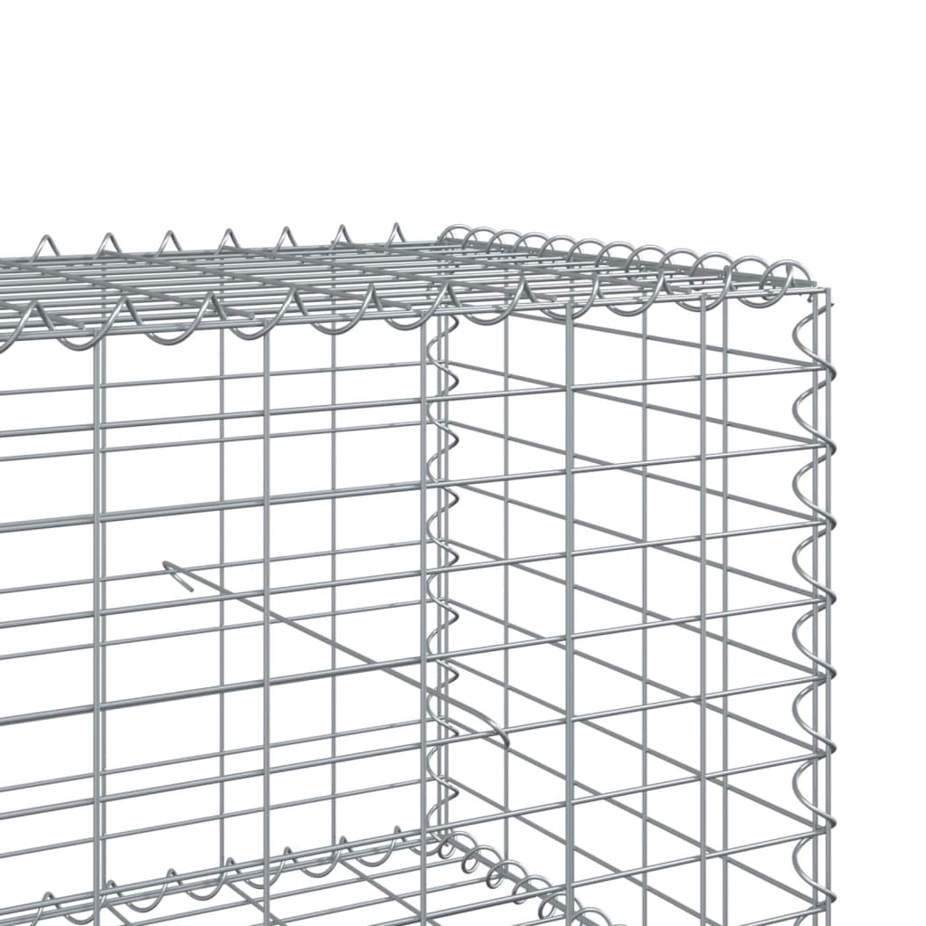 gabionkurv med cover 100x100x50 cm galvaniseret jern