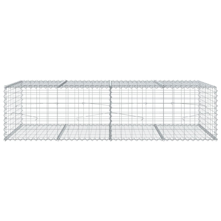 gabionkurv med cover 200x100x50 cm galvaniseret jern