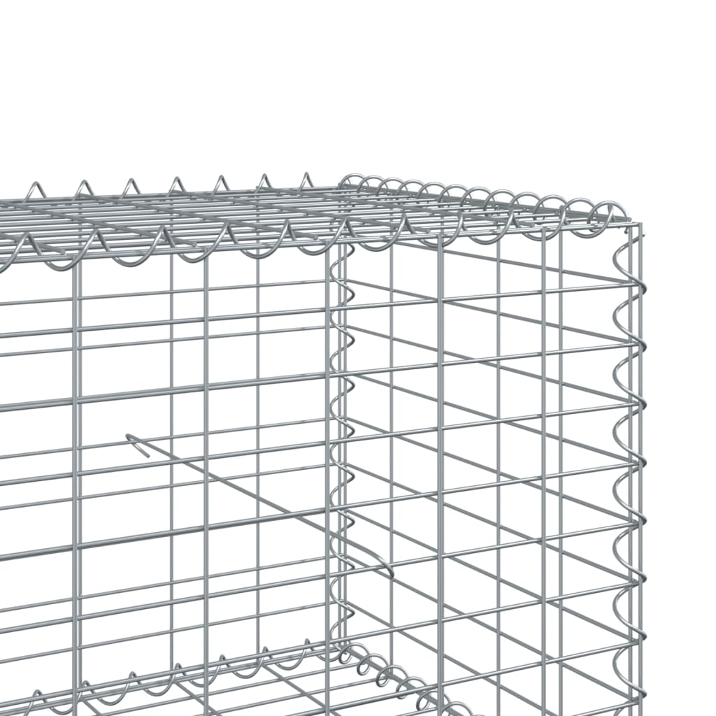 gabionkurv med cover 200x100x50 cm galvaniseret jern