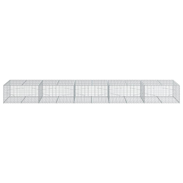 gabionkurv med cover 500x100x50 cm galvaniseret jern