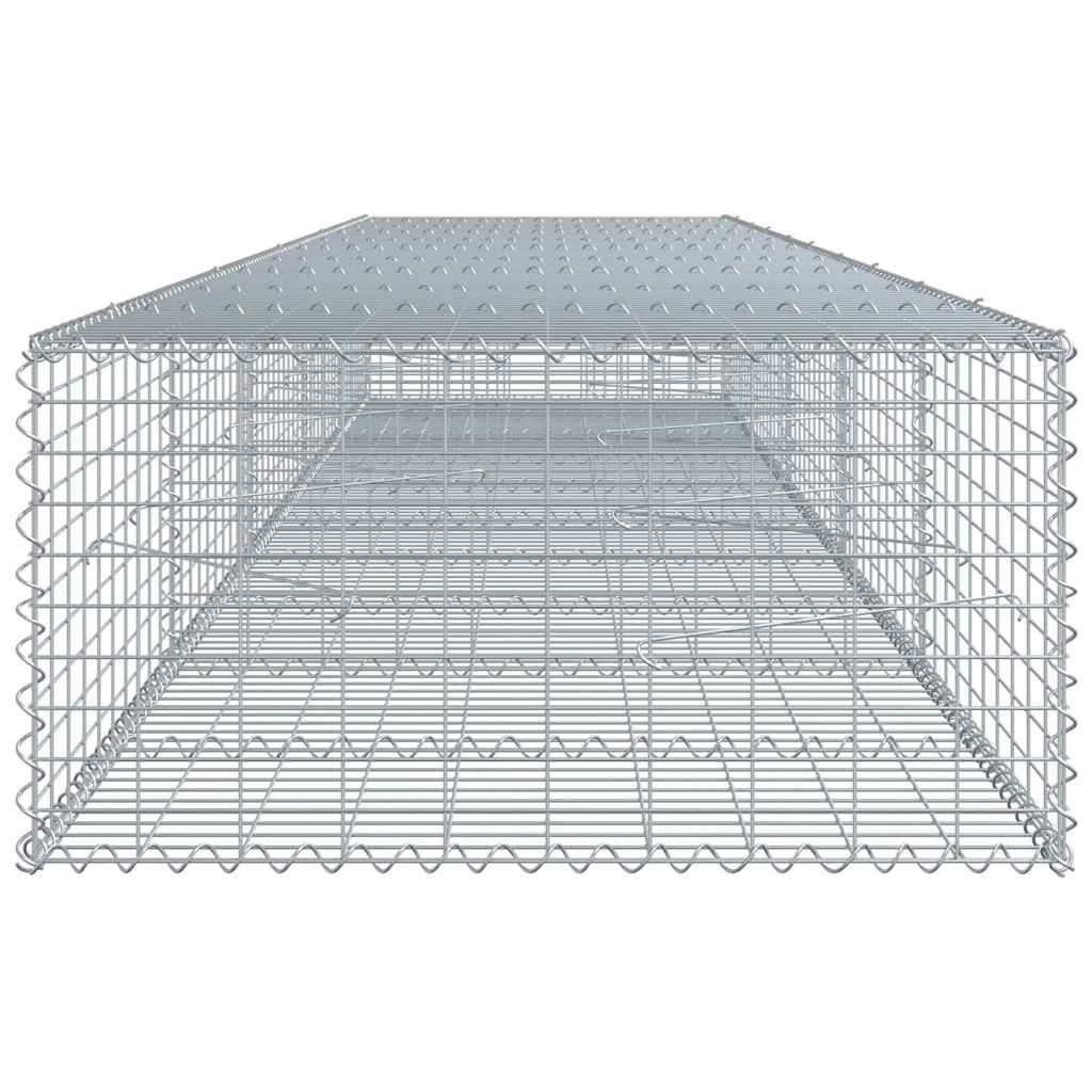 gabionkurv med cover 500x100x50 cm galvaniseret jern