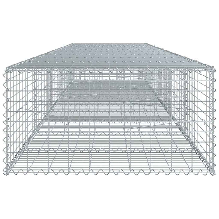 gabionkurv med cover 500x100x50 cm galvaniseret jern