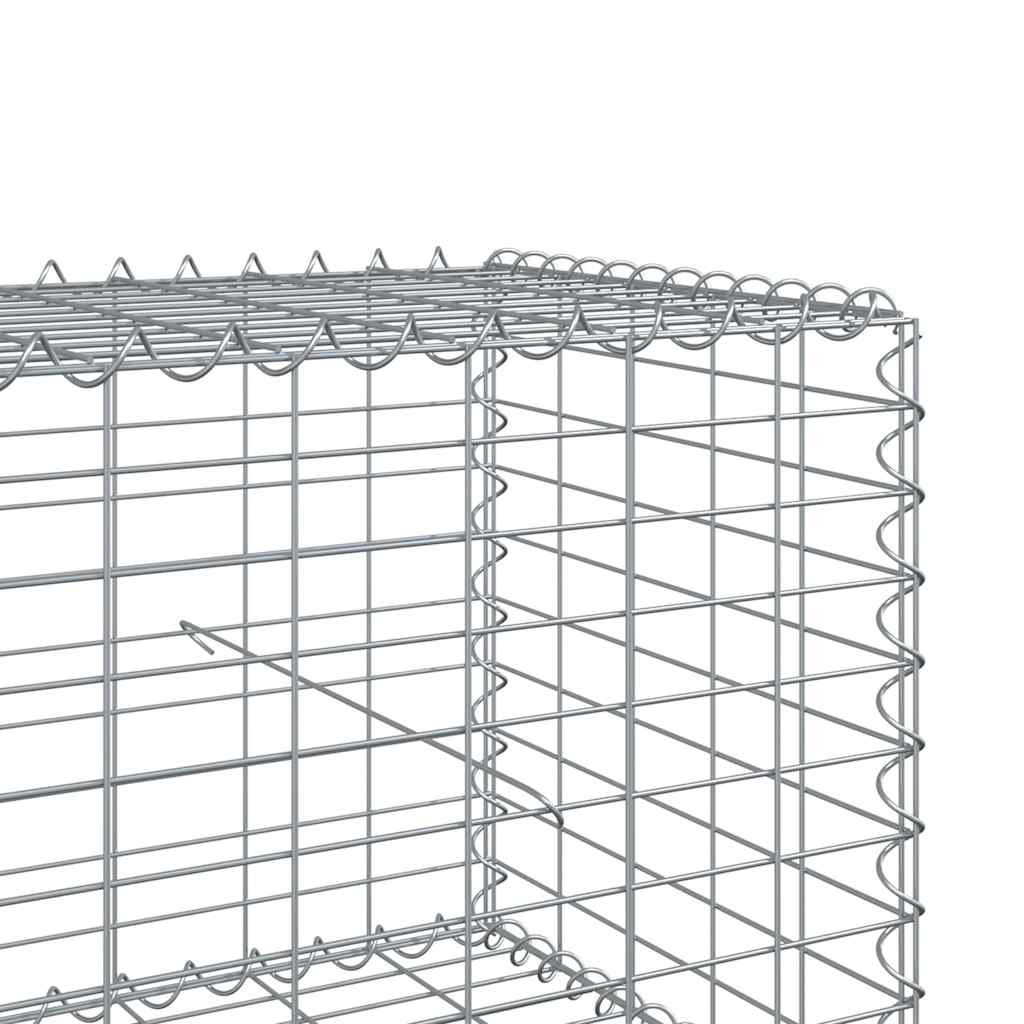 gabionkurv med cover 500x100x50 cm galvaniseret jern