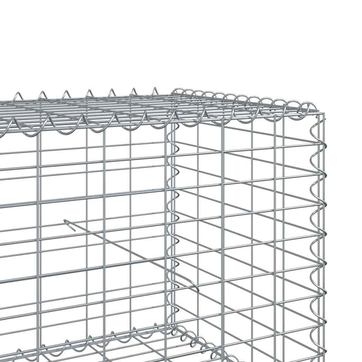 gabionkurv med cover 500x100x50 cm galvaniseret jern