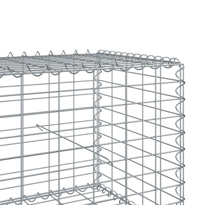 gabionkurv med cover 800x100x50 cm galvaniseret jern
