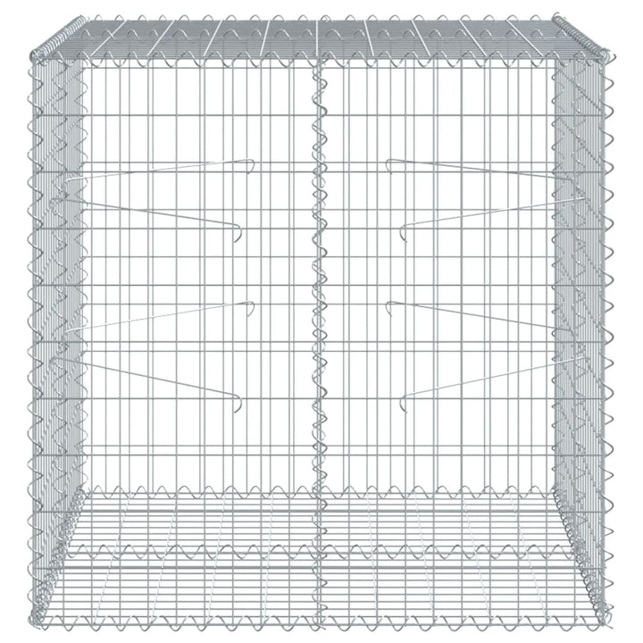 gabionkurv med cover 100x100x100 cm galvaniseret jern