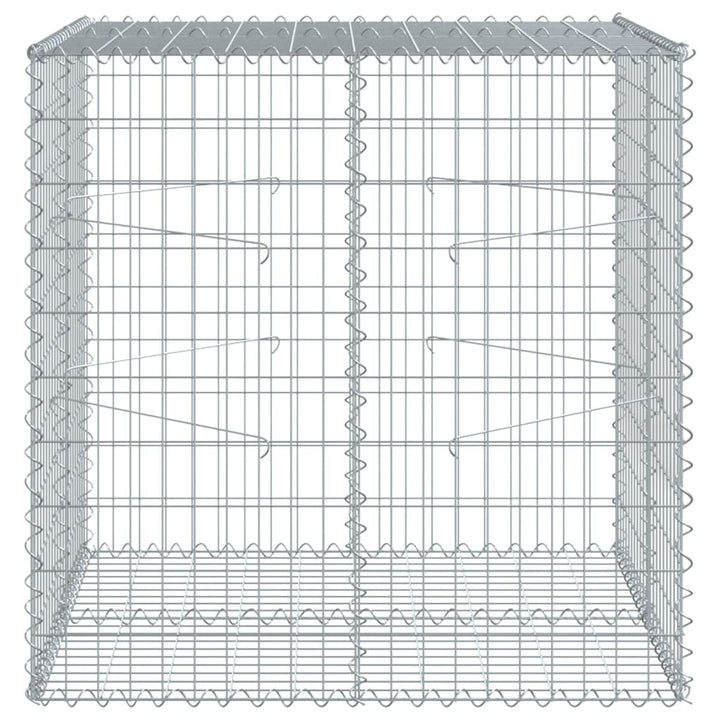 gabionkurv med cover 100x100x100 cm galvaniseret jern