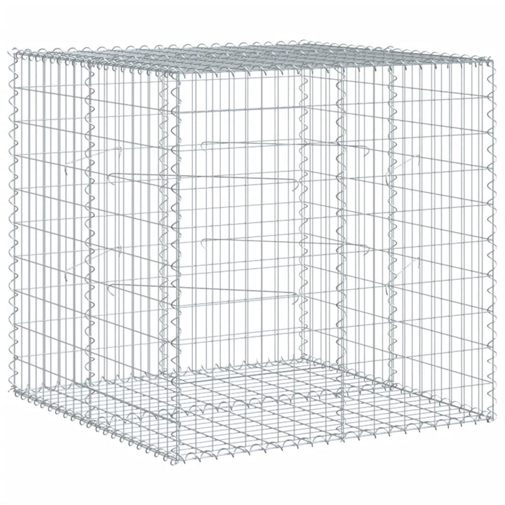 gabionkurv med cover 100x100x100 cm galvaniseret jern