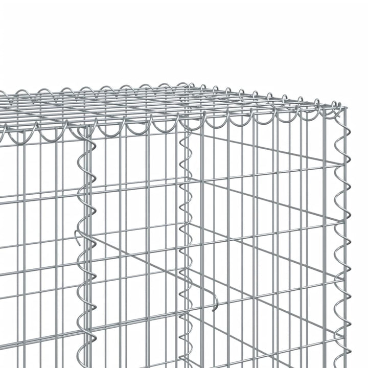 gabionkurv med cover 100x100x100 cm galvaniseret jern