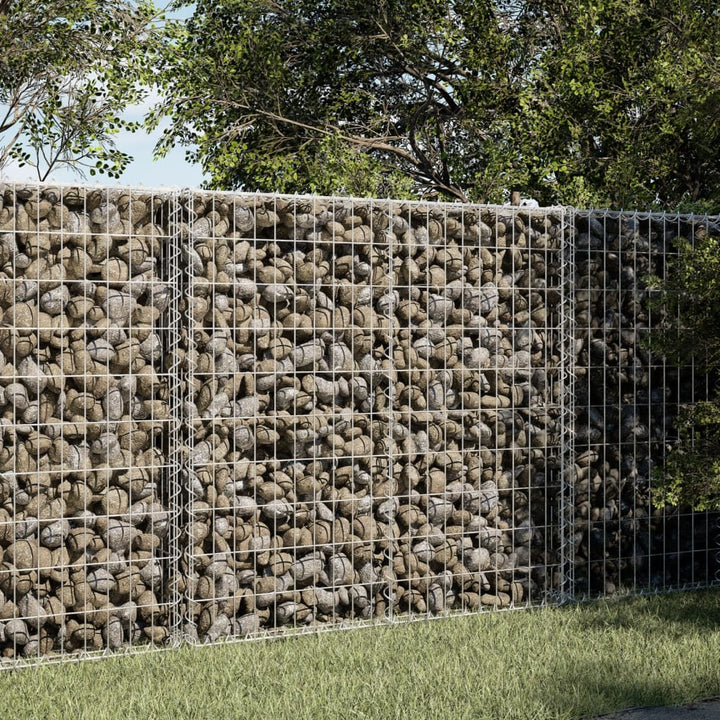 gabionkurv med cover 100x100x100 cm galvaniseret jern