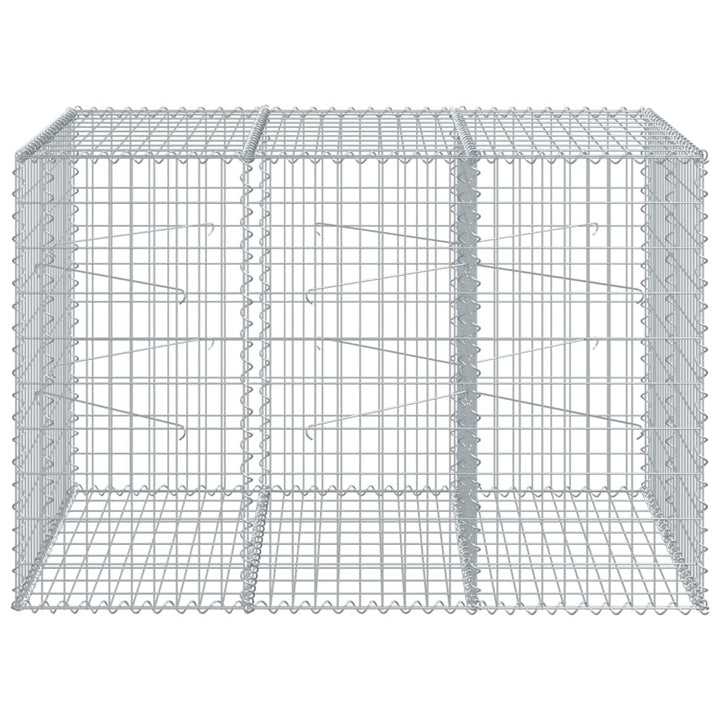 gabionkurv med cover 150x100x100 cm galvaniseret jern