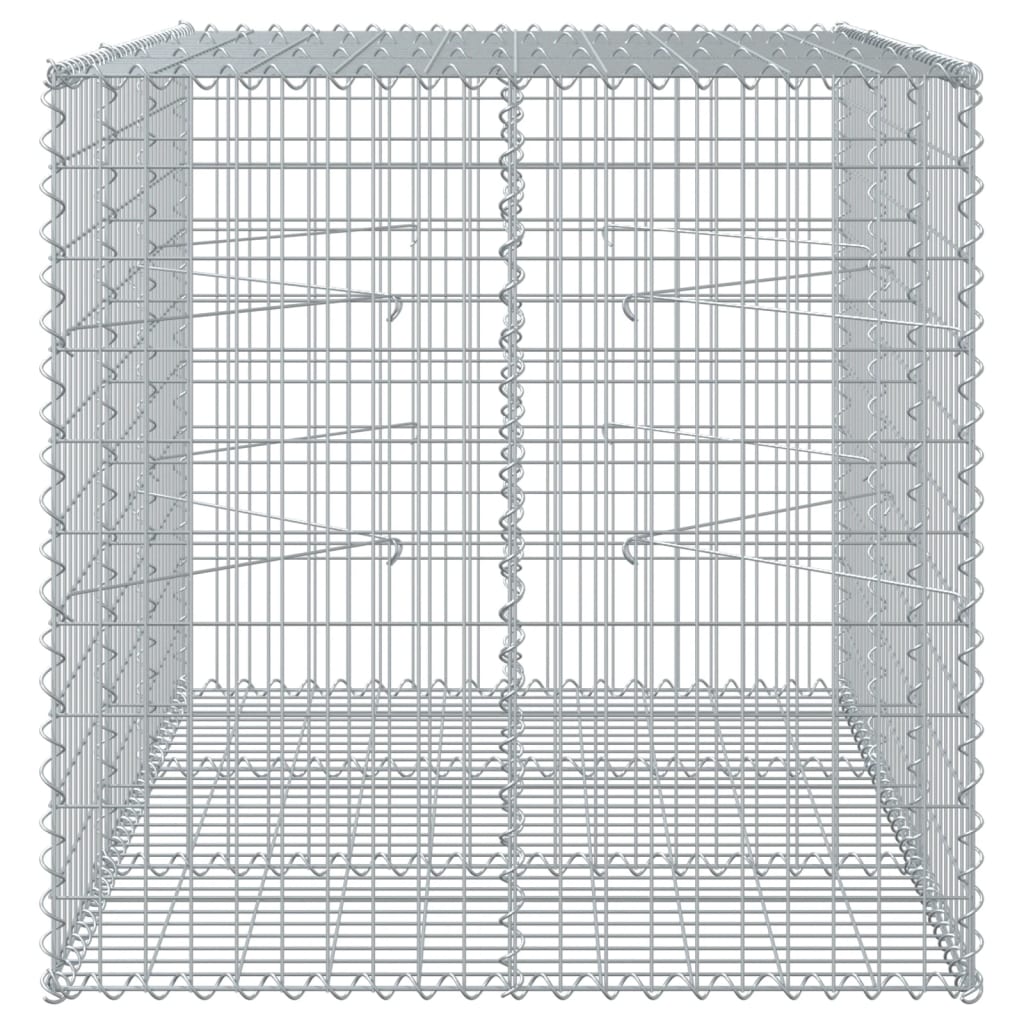 gabionkurv med cover 150x100x100 cm galvaniseret jern
