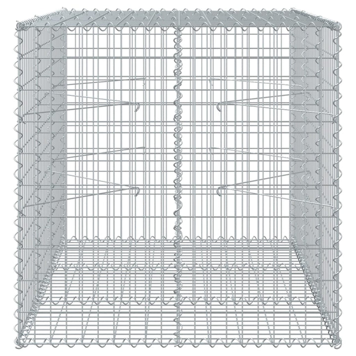 gabionkurv med cover 150x100x100 cm galvaniseret jern