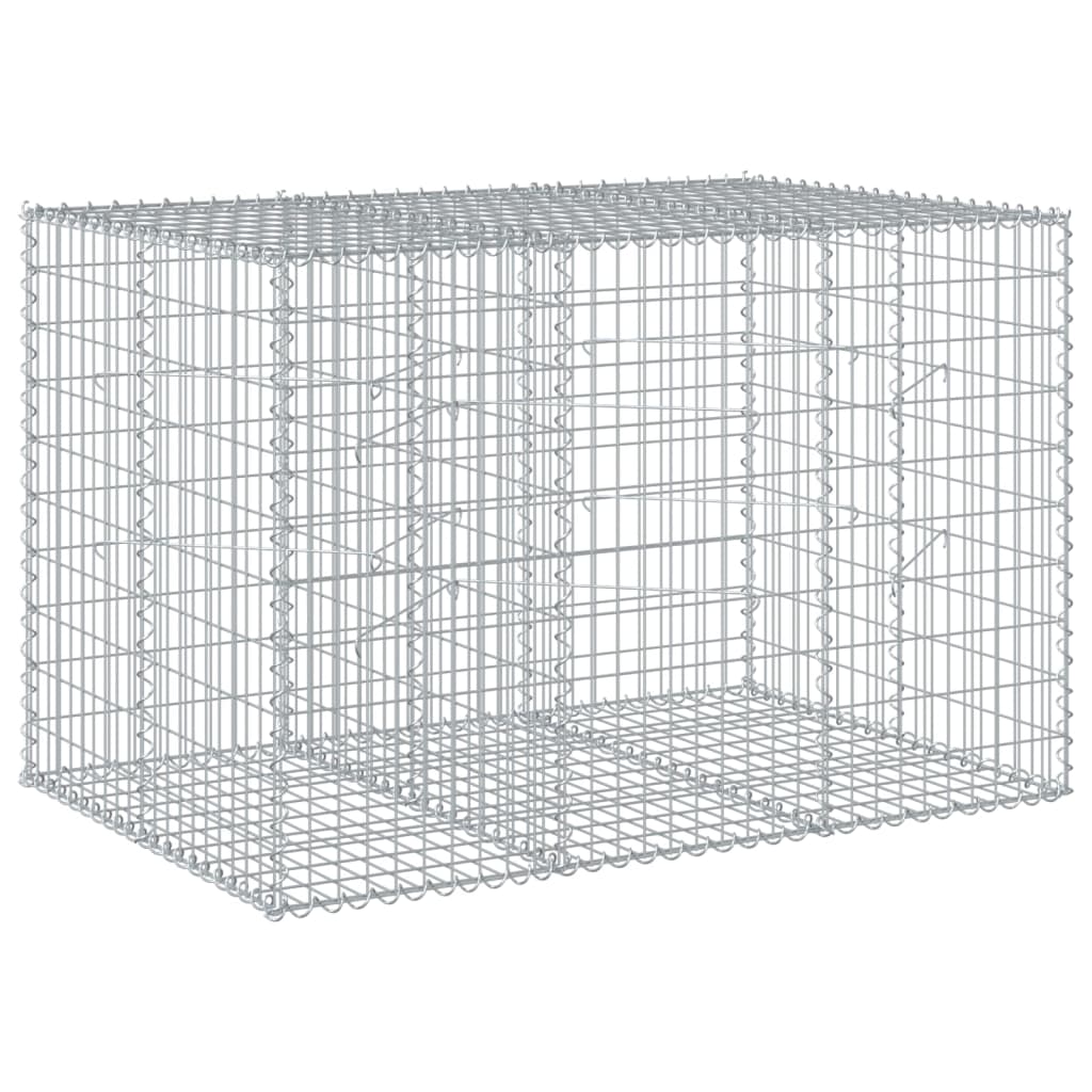 gabionkurv med cover 150x100x100 cm galvaniseret jern