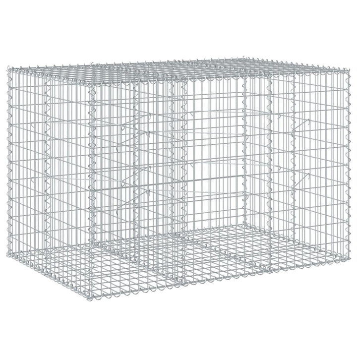 gabionkurv med cover 150x100x100 cm galvaniseret jern