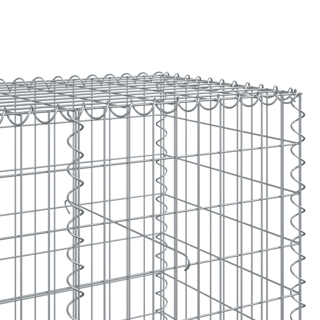 gabionkurv med cover 150x100x100 cm galvaniseret jern