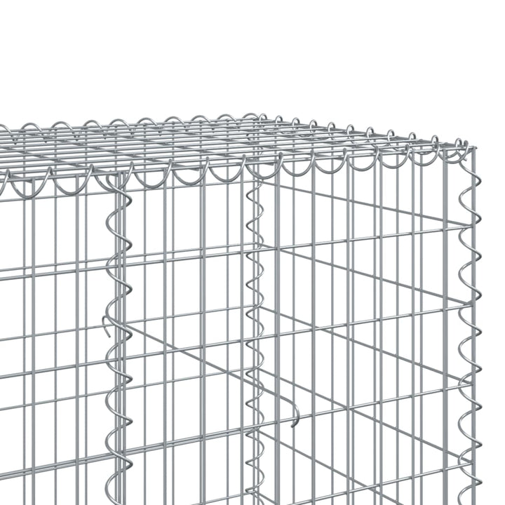 gabionkurv med cover 150x100x100 cm galvaniseret jern