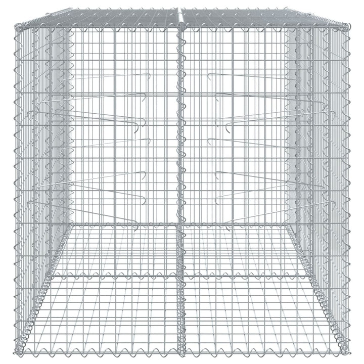 gabionkurv med cover 200x100x100 cm galvaniseret jern