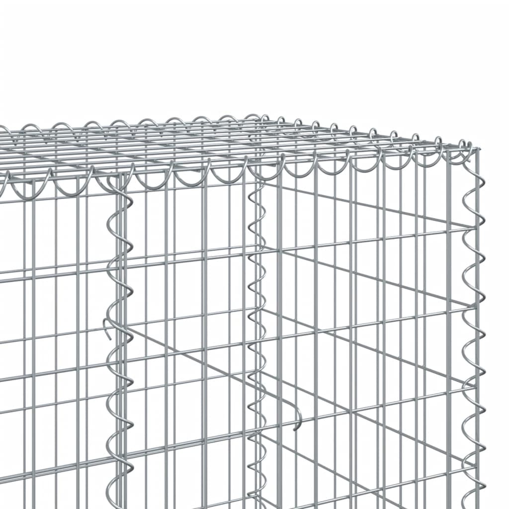 gabionkurv med cover 200x100x100 cm galvaniseret jern