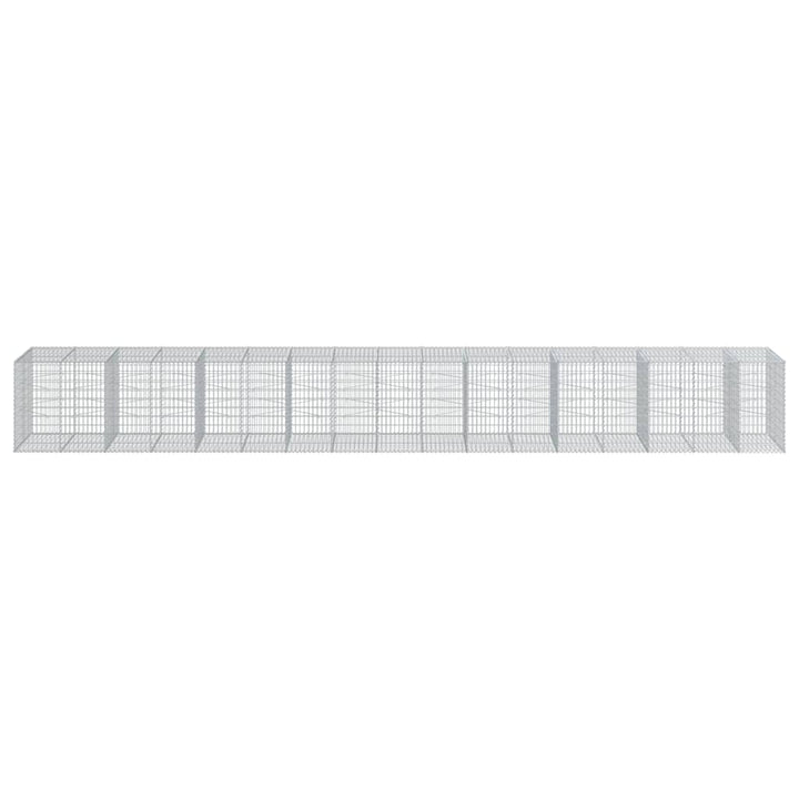 gabionkurv med cover 950x100x100 cm galvaniseret jern