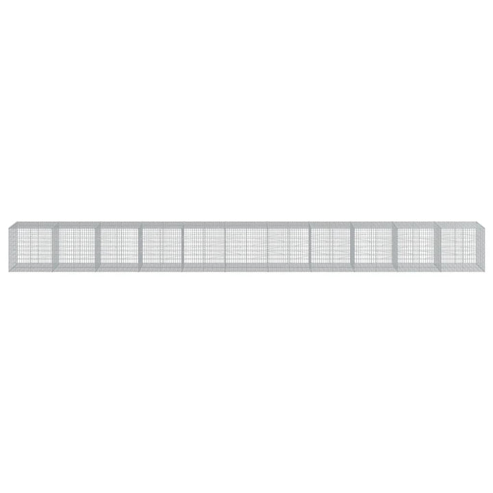 gabionkurv med cover 1100x100x100 cm galvaniseret jern