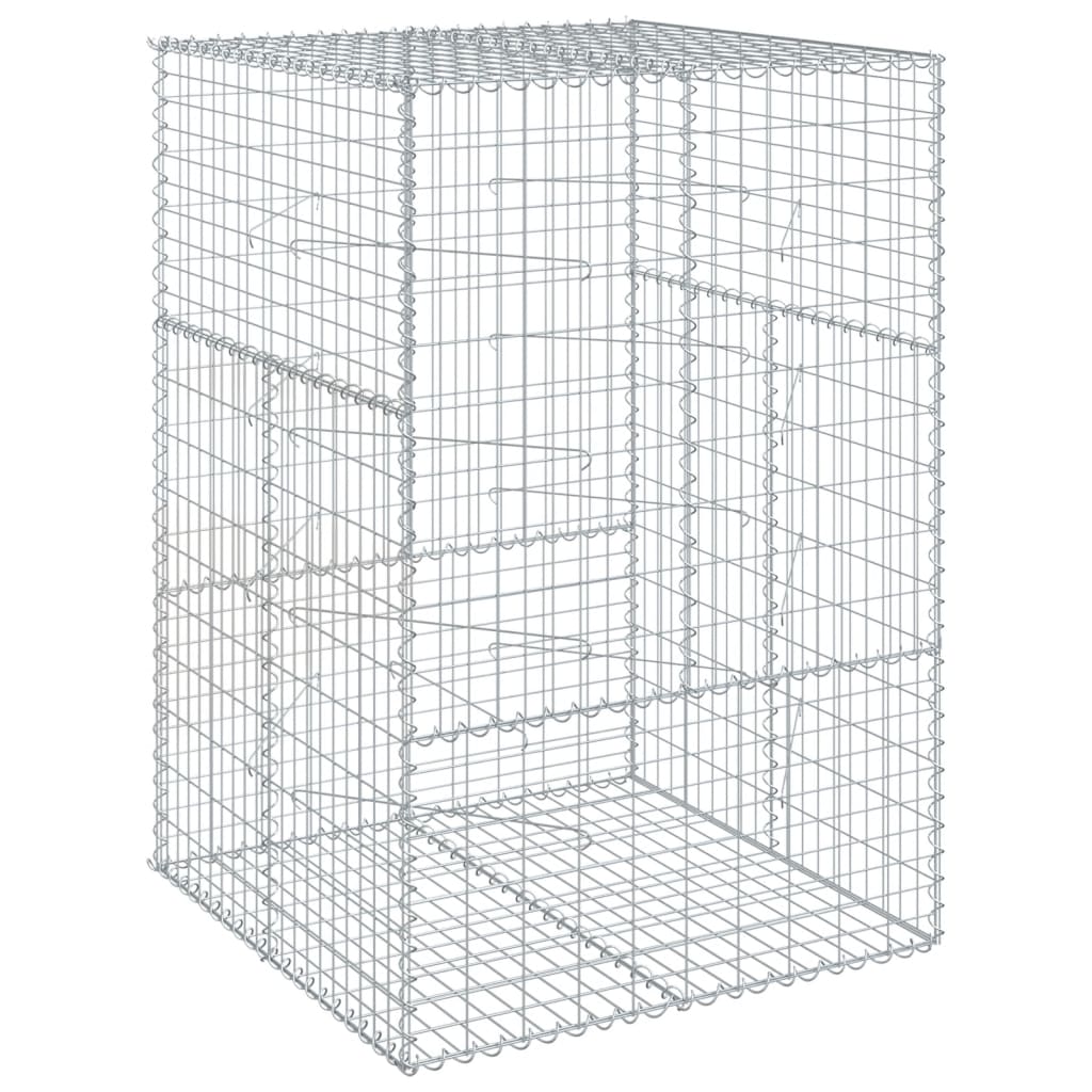 gabionkurv med cover 100x100x150 cm galvaniseret jern