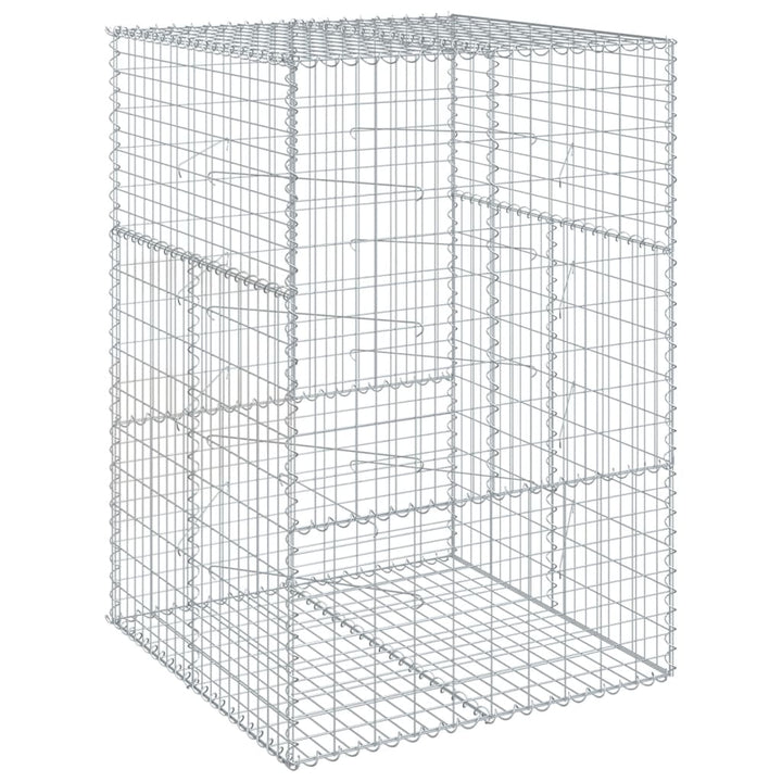 gabionkurv med cover 100x100x150 cm galvaniseret jern