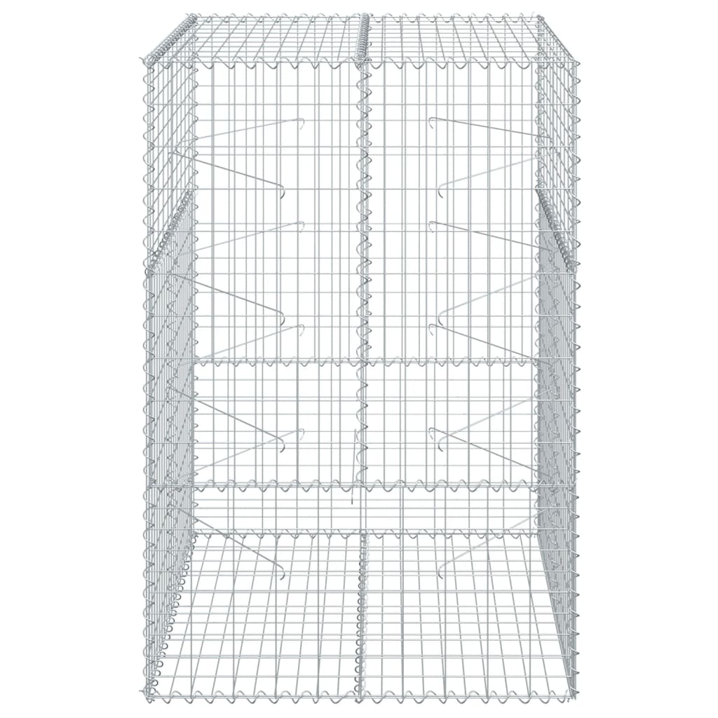 gabionkurv med cover 100x100x150 cm galvaniseret jern