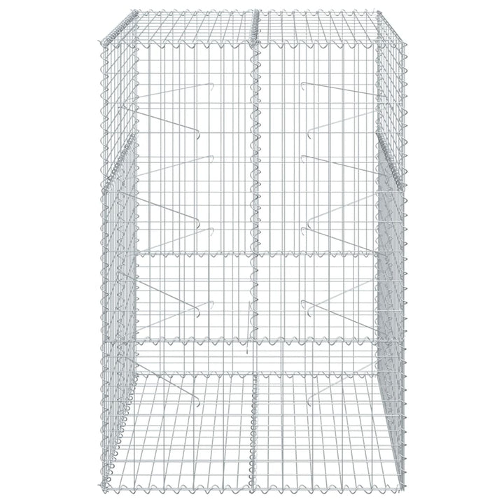 gabionkurv med cover 100x100x150 cm galvaniseret jern