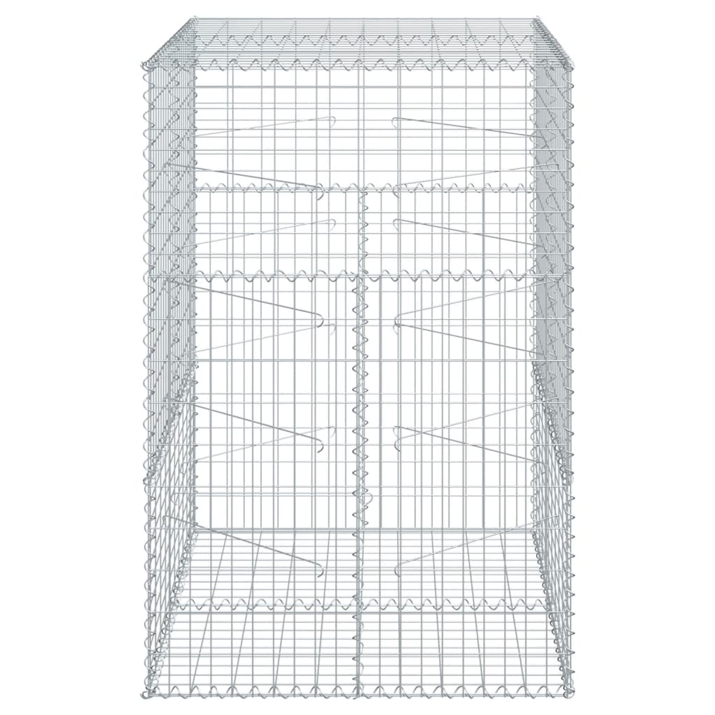 gabionkurv med cover 100x100x150 cm galvaniseret jern