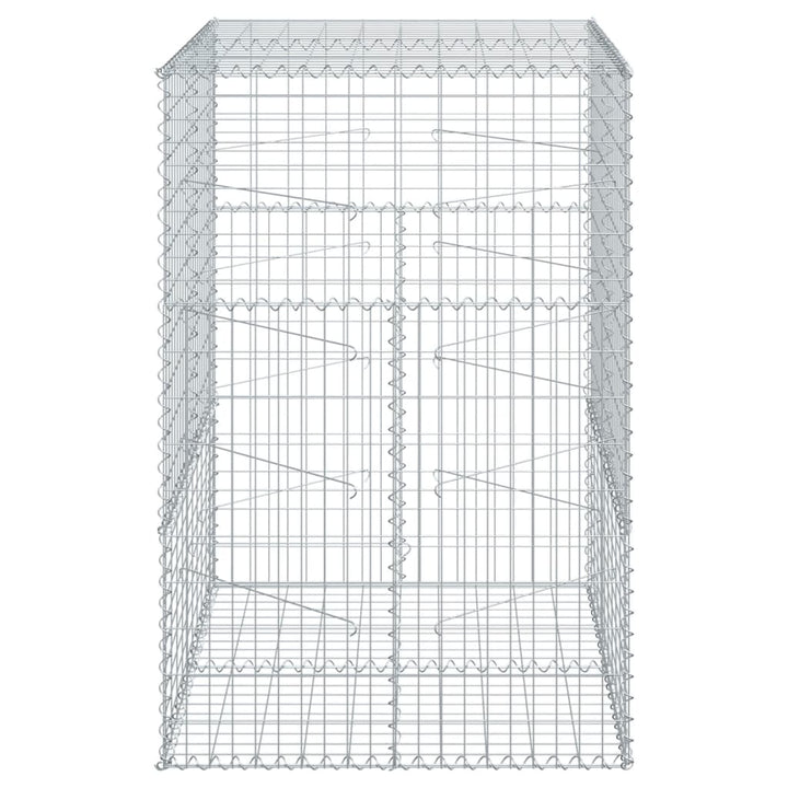 gabionkurv med cover 100x100x150 cm galvaniseret jern