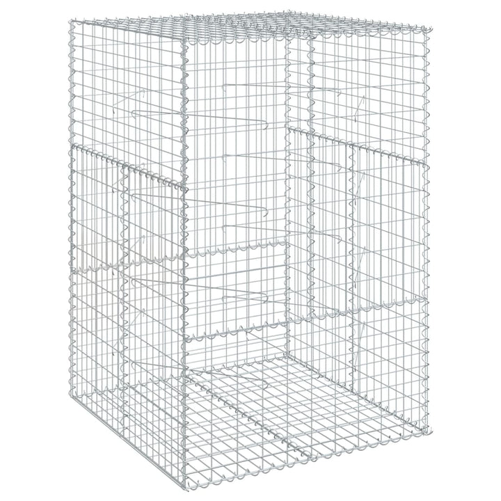 gabionkurv med cover 100x100x150 cm galvaniseret jern