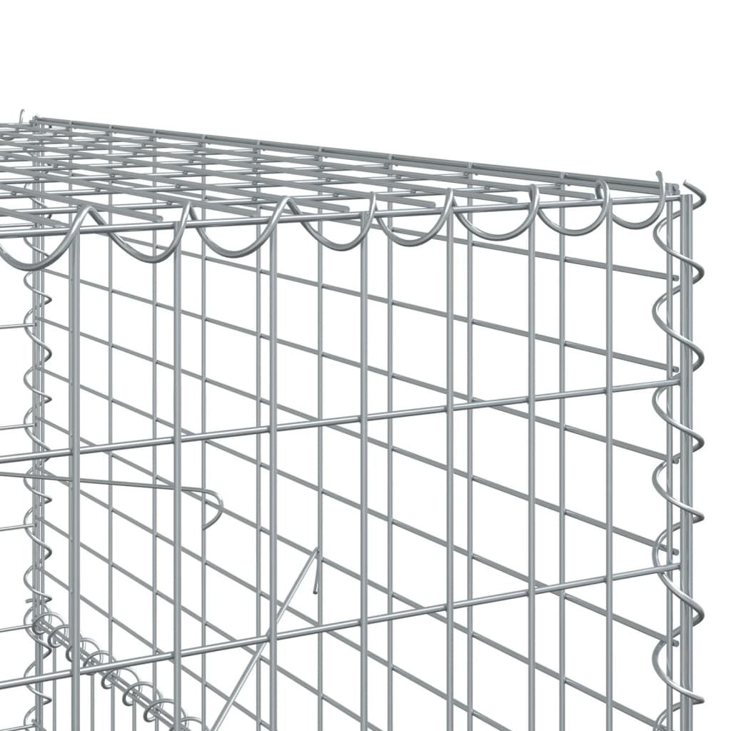 gabionkurv med cover 100x100x150 cm galvaniseret jern