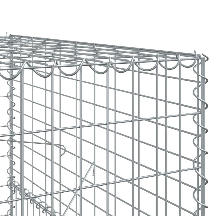 gabionkurv med cover 100x100x150 cm galvaniseret jern