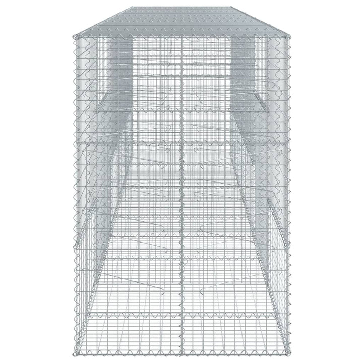 gabionkurv med cover 500x100x150 cm galvaniseret jern