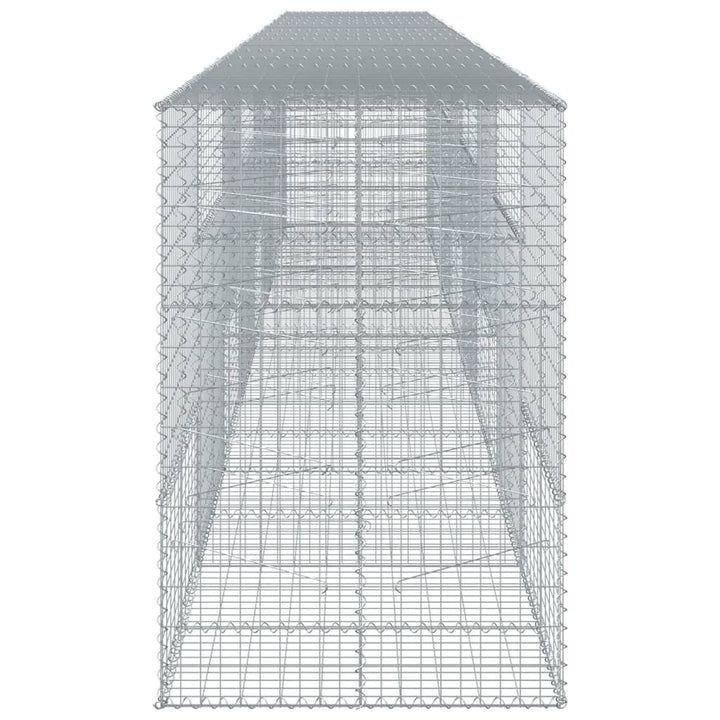 gabionkurv med cover 800x100x150 cm galvaniseret jern