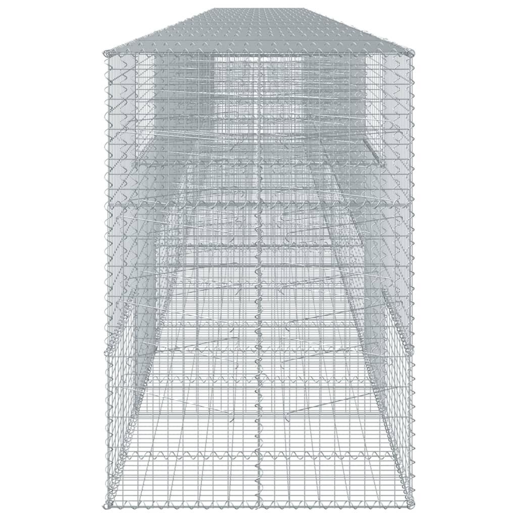 gabionkurv med cover 1100x100x150 cm galvaniseret jern