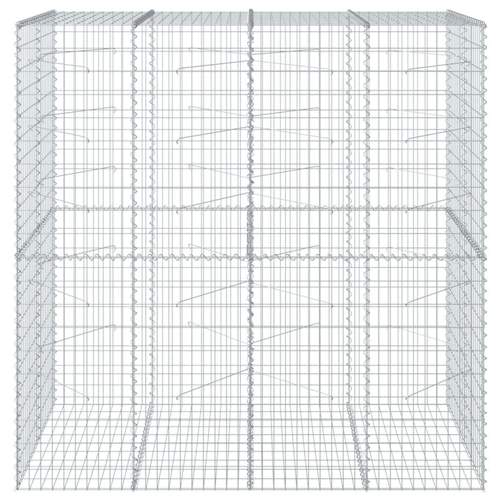 gabionkurv med cover 200x100x200 cm galvaniseret jern