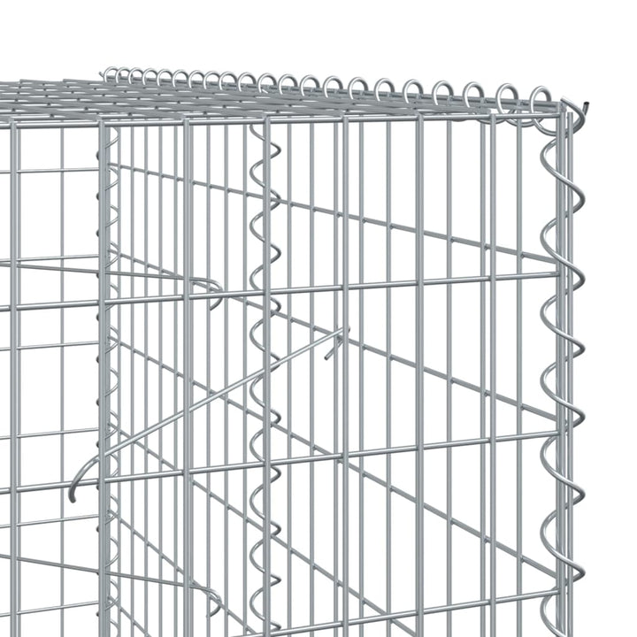 gabionkurv med cover 200x100x200 cm galvaniseret jern