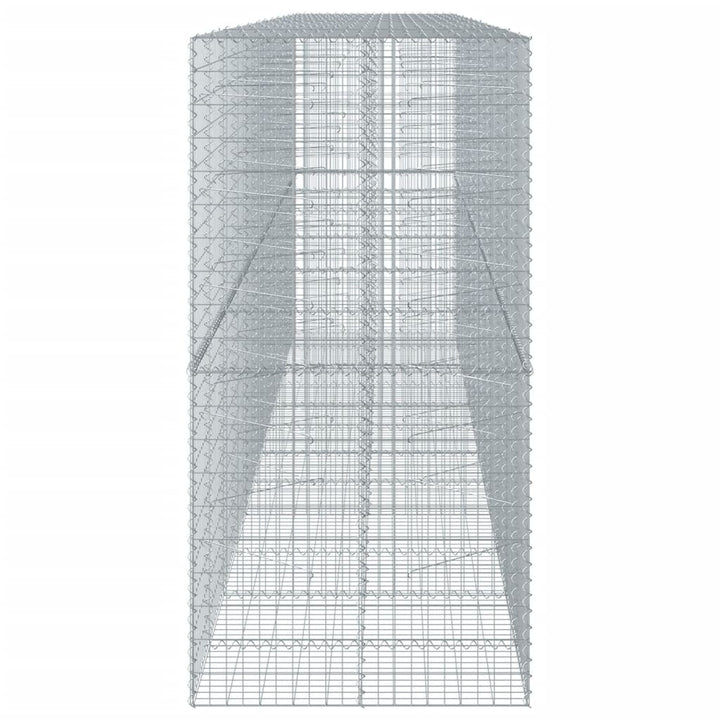 gabionkurv med cover 600x100x200 cm galvaniseret jern